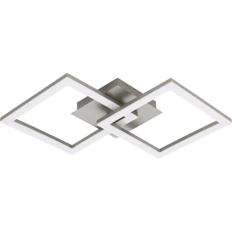 Eglo LED Deckenleuchte Huerta nickel-matt 52,5 x 31 cm warmweiß