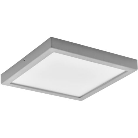 EGLO LED Deckenleuchte Idun 2, quadratische Deckenlampe, Deckenbeleuchtung aus Metall und Kunststoff in Silber und Weiß, Lampe für Wand und Decke, neutralweiß, 30 x 30 cm
