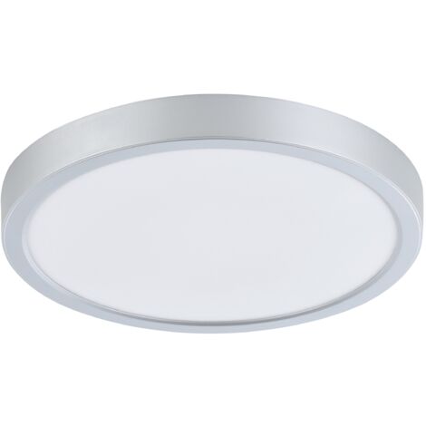 EGLO LED Deckenleuchte Idun 2, runde Deckenlampe, Deckenbeleuchtung aus Metall und Kunststoff in Silber und Weiß, Lampe für Wand und Decke, neutralweiß, Ø 30 cm