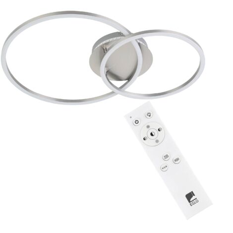Eglo LED Deckenleuchte Palmaves 3 nickel matt 55 x 39 cm Deckenlampen & Kronleuchter