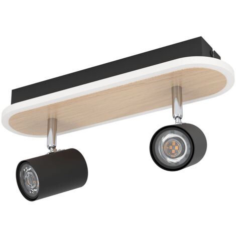 Eglo LED Deckenleuchte Rimbocchi 2x6W, 1500 lm, 3000K, ww, schwarz Deckenlampen & Kronleuchter