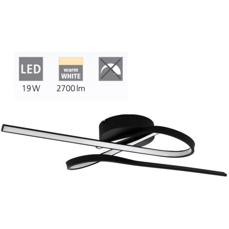 Eglo Led Deckenleuchte Selvina 1 schwarz, 69 x 28 cm Deckenlampen & Kronleuchter