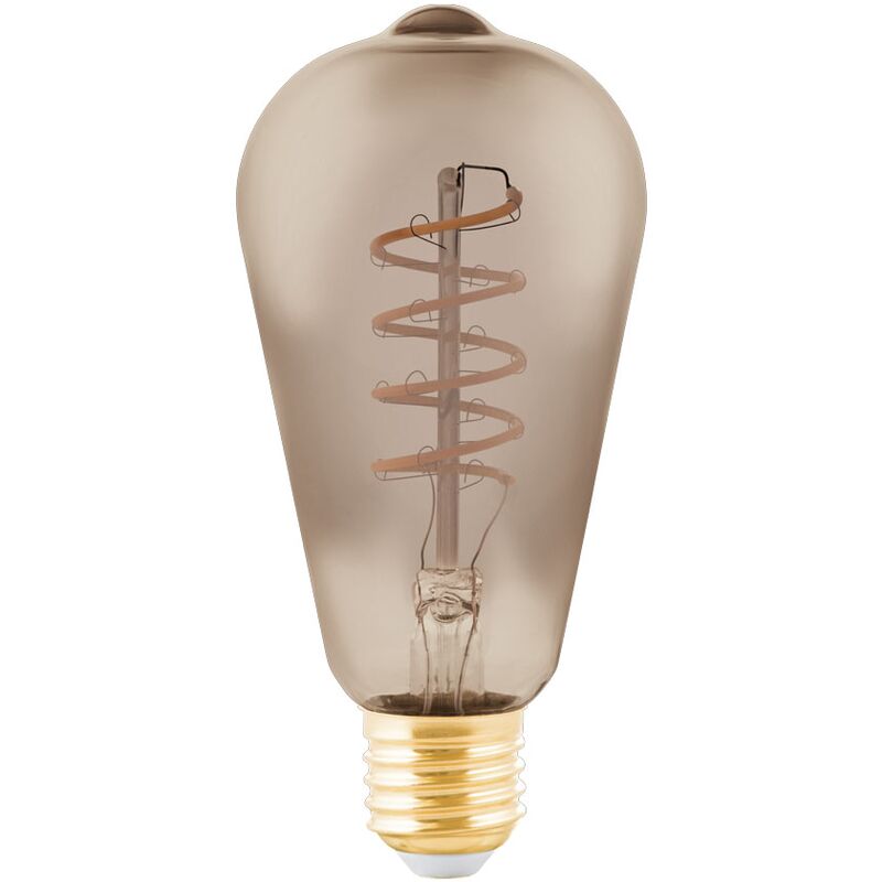 

LED E27 Bombilla regulable, Vintage Negro Transparente, espiral LED 4 W , equivalente a 15 W , 100 lúmenes, E27 LED blanco cálido, 2000 K, Bombilla