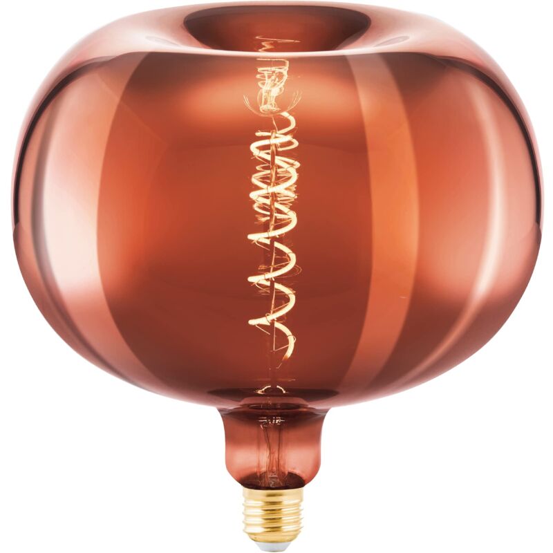 Image of Led E27 dimmerabile a forma di mela, lampadina a spirale di grandi dimensioni, vintage dimmerata color rame dal design retrò, 4 Watt, 40 Lumen,