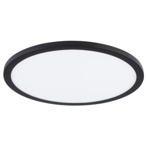 EGLO Led faretto da incasso Fueva Flex, spot Led in alluminio, superficie luminosa in plastica nera, profondità di montaggio 25mm, bianco caldo, Ø 22,5cm
