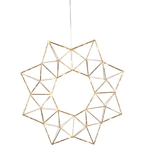 EGLO LED Fenster Lichterkranz Edge, Fensterlicht Weihnachten aus Metall in Messing, Weihnachtskranz Stern mit Kabel, beleuchtete Fensterdeko, warmweiß, Ø 40 cm