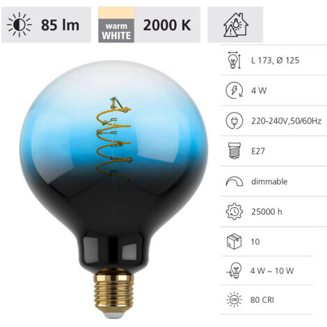 Eglo LED Globe G125 E27 4W schwarz-blau Leuchtmittel