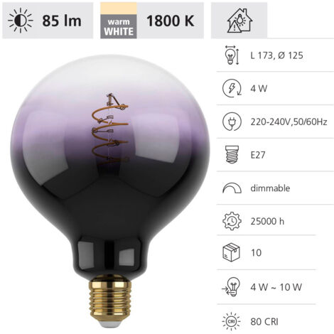 Eglo LED Globe G125 E27 4W schwarz-violett Leuchtmittel