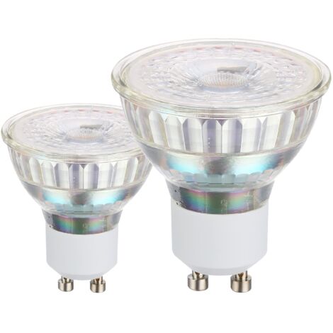 EGLO LED GU10 set di 2 lampadine, 2 spot con riflettore 3 Watt ciascuno (equivalente a 36 Watt), 240 Lumen, illuminante bianco caldo, 3000k, lampadina Ø 5 cm