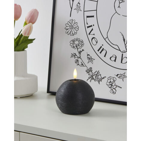 Eglo LED Kerze Leskino warmweiß 10 x Ø 10 cm schwarz