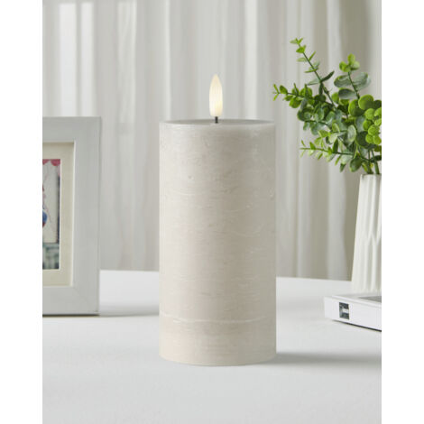 Eglo LED Kerze Leskino warmweiß 15 x Ø 7,5 cm taupe