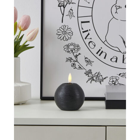 Eglo LED Kerze Leskino warmweiß 8 x Ø 8 cm schwarz