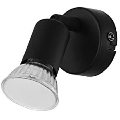 EGLO Led lampada da parete Buzz-Led, lampada da soffitto, lampada da parete interna in metallo, lampada da soggiorno, lampada da sala in nero, spot Led con presa GU10