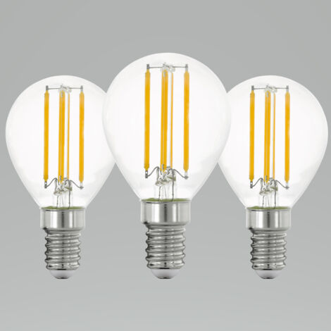 Eglo LED Leuchtmittel E14 7W, 806 lm, 3000K, warmweiß, klar, 3er Set Leuchtmittel
