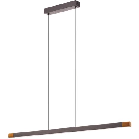 EGLO LED Pendelleuchte Esstisch Lisciana, Hängelampe für Wohnzimmer und Esszimmer, FSCM70HB, Esszimmerlampe aus Aluminium in braun und Holz in Walnuss-Optik, Lampe hängend warmweiß, 87,5 cm