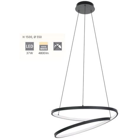 Eglo LED Pendelleuchte Ruotale schwarz weiß 55 x 150 cm Deckenlampen & Kronleuchter