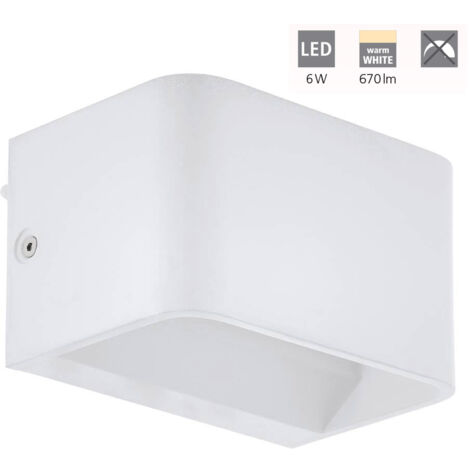 Eglo LED Wandleuchte Sania 4 weiß 13 x 8 cm Up & Down warmweiß Wandleuchten