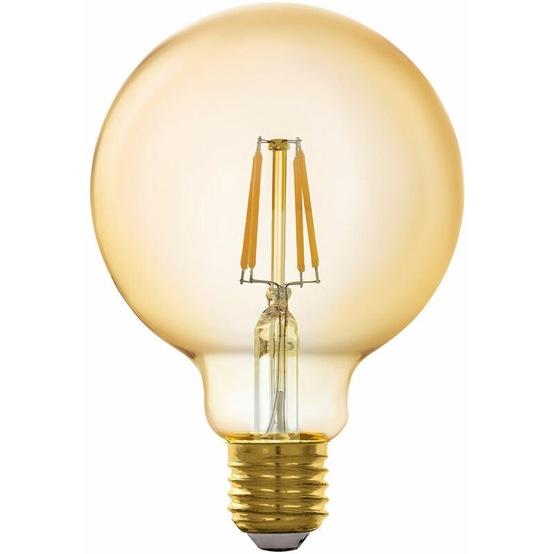 Image of Lampadina led intelligente lampadina a filamento vintage E27 lampada Edison retrò sfera dimmerabile, vetro ambrato, controllo app 5,5W 500Lm 2200K