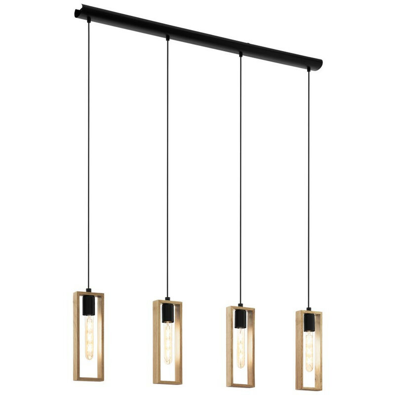 Littleton 4 Lamp Straight Bar Pendant Ceiling Light Black - Eglo