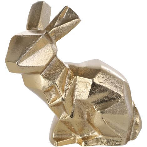 EGLO LIVING Dekofigur Hase Nolalu, elegante Zimmerdeko, Dekoration für Wohnzimmer, Tischdeko aus Metall in Messing, Osterdeko Osterhase, 17,5 cm