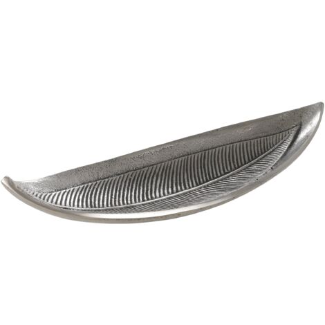 EGLO LIVING Dekoschale Forleyet, elegante Schale zum Dekorieren im Blatt-Design, Metallschale aus Aluminium in Nickel-Antik, 38,5 x 14 cm