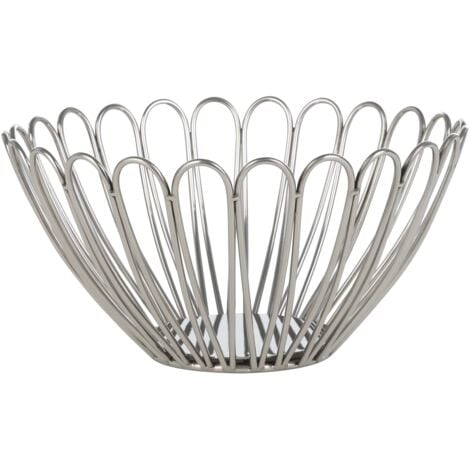 EGLO LIVING Dekoschale Ueda, elegante Schale zum Dekorieren, runder Deko Korb aus Metall in Chrom-Optik, Dekoschüssel Ø 27 cm