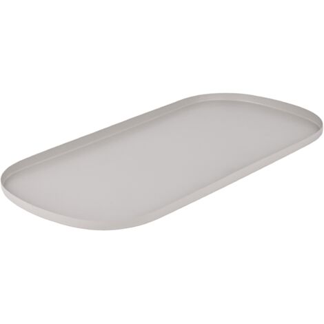 EGLO LIVING Dekotablett Savant, Tablett zum Dekorieren im minimalistischen Design, Deko Serviertablett aus Metall in Grau, Servierplatte 46 x 21 cm