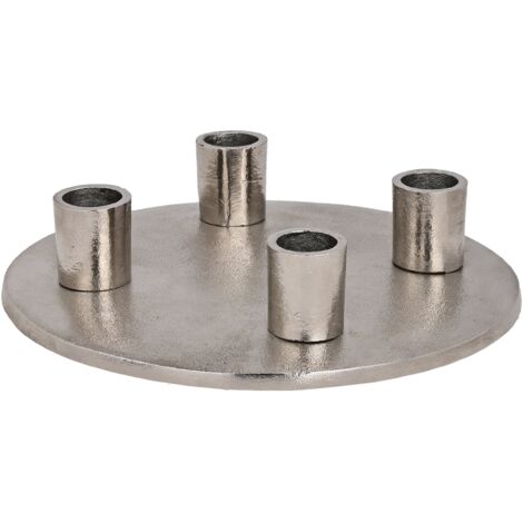 EGLO LIVING Kerzenhalter Jellicoe, eleganter Kerzenständer für 4 Stabkerzen, runder Stabkerzenhalter aus Metall in Nickel, Tischdeko Weihnachten, Ø 20 cm