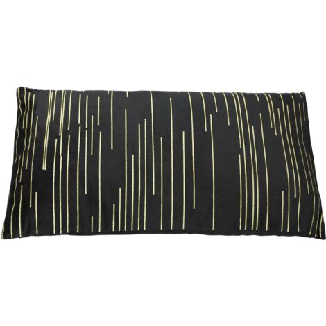 EGLO LIVING Kissen Chevery, elegantes Couch Zierkissen, Dekokissen aus besticktem Samt in Schwarz und Gold, Kissenbezug mit Inlett aus Polyester, edles Sofakissen 50x30 cm