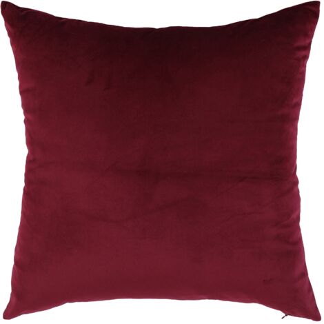 EGLO LIVING Kissen Chevery, elegantes Couch Zierkissen, Dekokissen Basic aus Samt in Bordeaux-Rot, Kissenbezug mit Inlett aus Polyester, edles Sofakissen, 50x50 cm