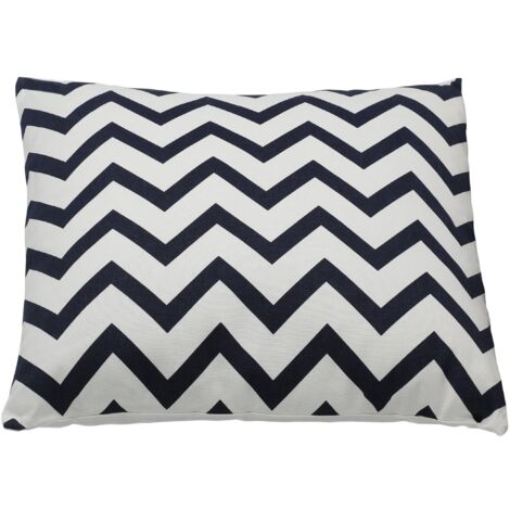 EGLO LIVING Kissen Chevery, elegantes Couch Zierkissen, Dekokissen mit Zickzack-Muster aus Baumwolle und Polyester in Weiß und Blau, Kissenbezug mit Inlett, edles Sofakissen 45x45 cm