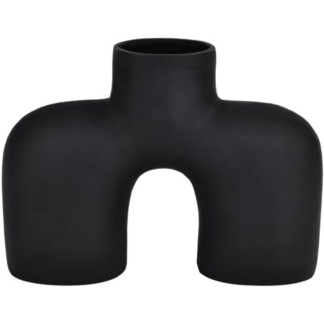 EGLO LIVING Metallvase Brower, minimalistische Deko Vase, Dekovase für Wohnzimmer, Blumenvase aus Metall in Schwarz, Tischdeko 18 cm