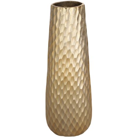 EGLO LIVING Metallvase Nilgaut, elegante Deko Vase, gehämmerte Dekovase für Wohnzimmer, Blumenvase aus Metall in Messing Gebürstet, Tischdeko 40,5 cm