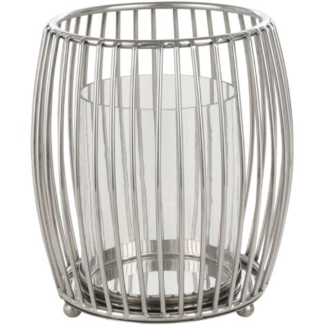 EGLO LIVING Windlicht Rumoi, klassische Tischdeko, Deko für Wohnzimmer, Schlafzimmer und Flur, Kerzenhalter aus Metall in Chrom und Glas, Teelichthalter 22,5 cm