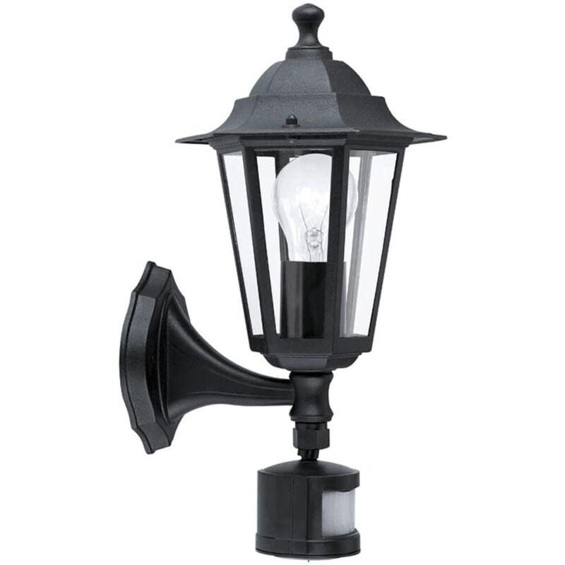 

Lámpara de pared exterior con sensor Laterna 4 negra 22469 - Negro - Eglo