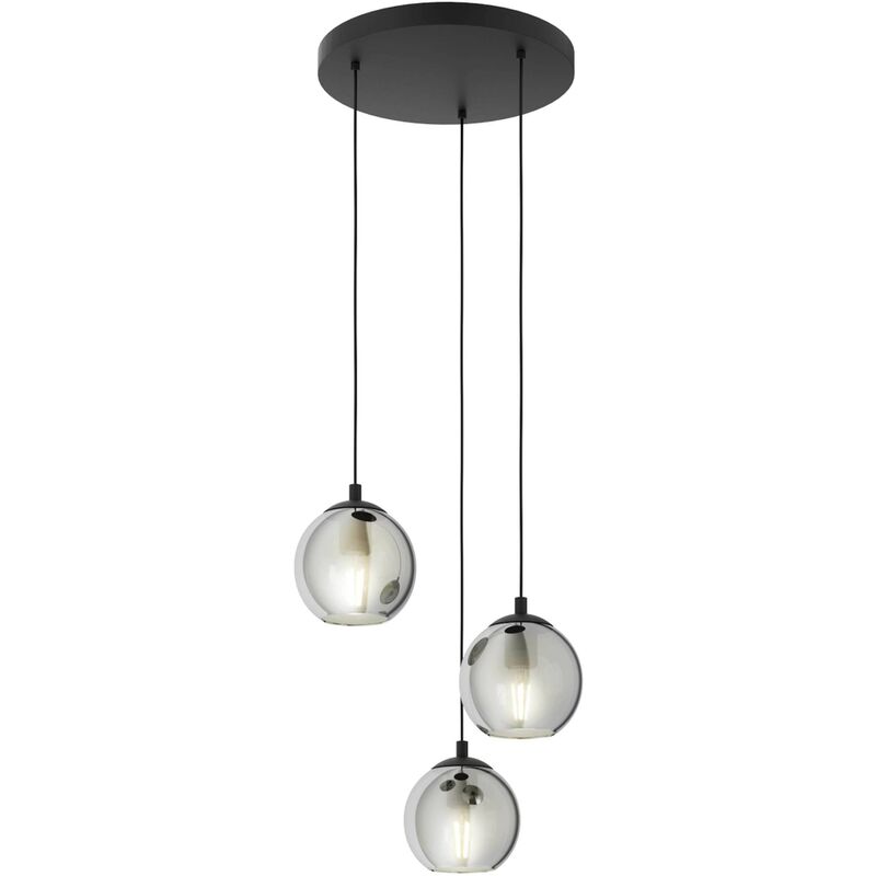 

Eglo Lámpara de techo Ariscani, color negro y transparente, diámetro de 42,5 cm, altura de 110 cm - verre fumer