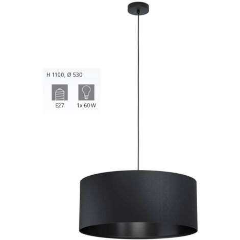 Eglo Maserlo 1 Lampadario a Sospensione, Nero