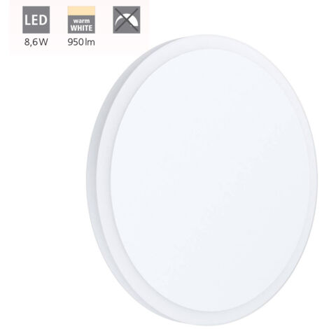 EGLO - MONGODIO 1 APPLIQUE A LED IN METALLO BIANCO DN. 20 CM. 8,6W 3000K 950LM 98656