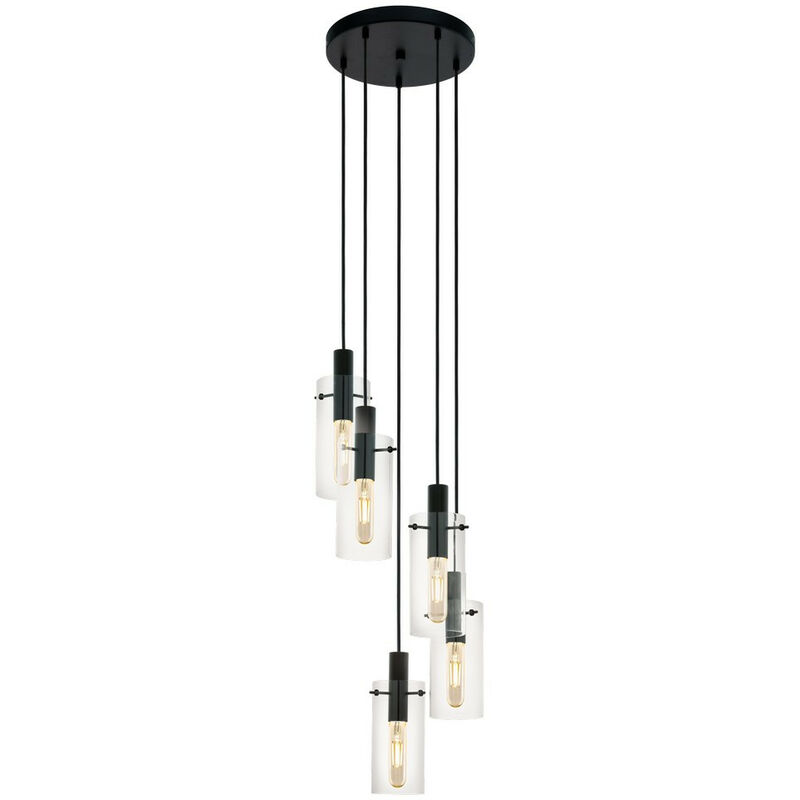 Montefino 5 Lamp Cluster Pendant Ceiling Light Black - Eglo