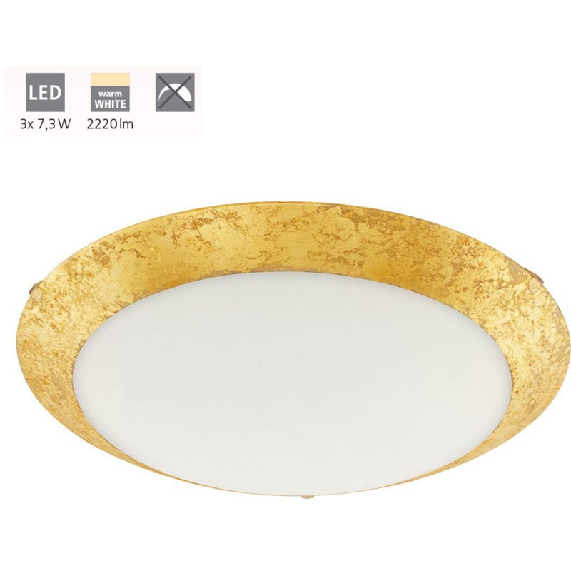 Eglo - Plafoniera Classico Montenovo Acciaio Bianco 3 Luci Led Integrato 7,3W