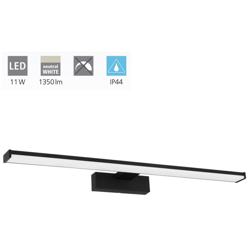 Eglo - Pandella led specchio 60 cm 4000K bianco neutro, Nero (98908)