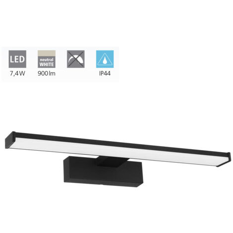 Eglo Pandella Applique pour miroir LED 40 cm 4000K blanc neutre, Noir (98907)
