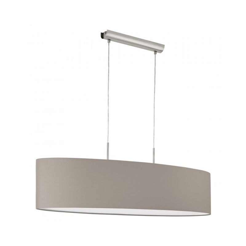 Image of Lampadario a sospensione 100x28x110 cm taupe e nickel opaco con filo Eglo Pasteri