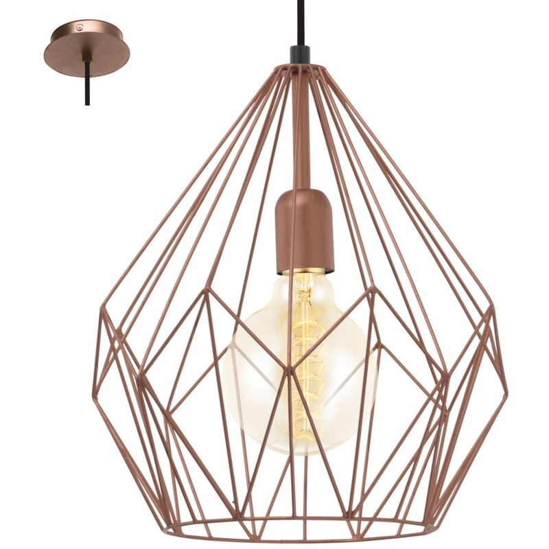 Eglo - Pendelleuchte Carlton kupfer ø 31 cm E27 Deckenlampen & Kronleuchter