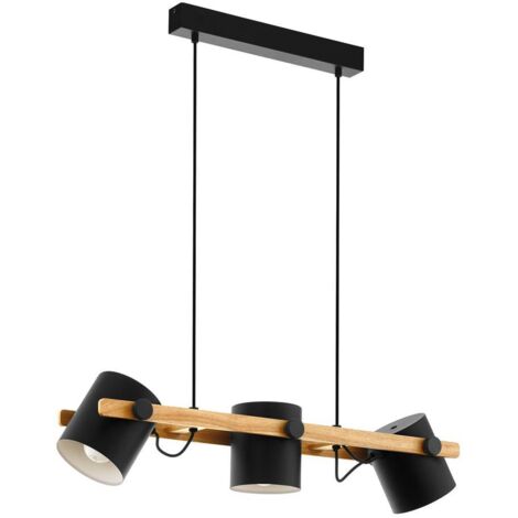 Eglo Pendelleuchte Hornwood schwarz-creme-braun 78 x 21 cm E27 Deckenleuchte