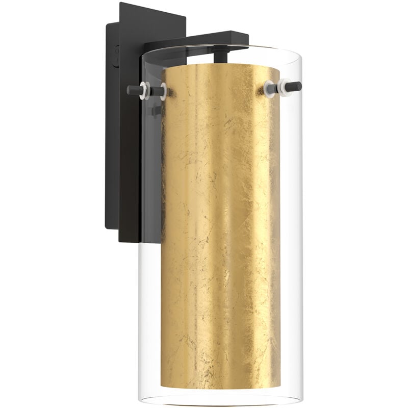 Applique Contemporanea Pinto Gold Acciaio Nero 1 Luce E27