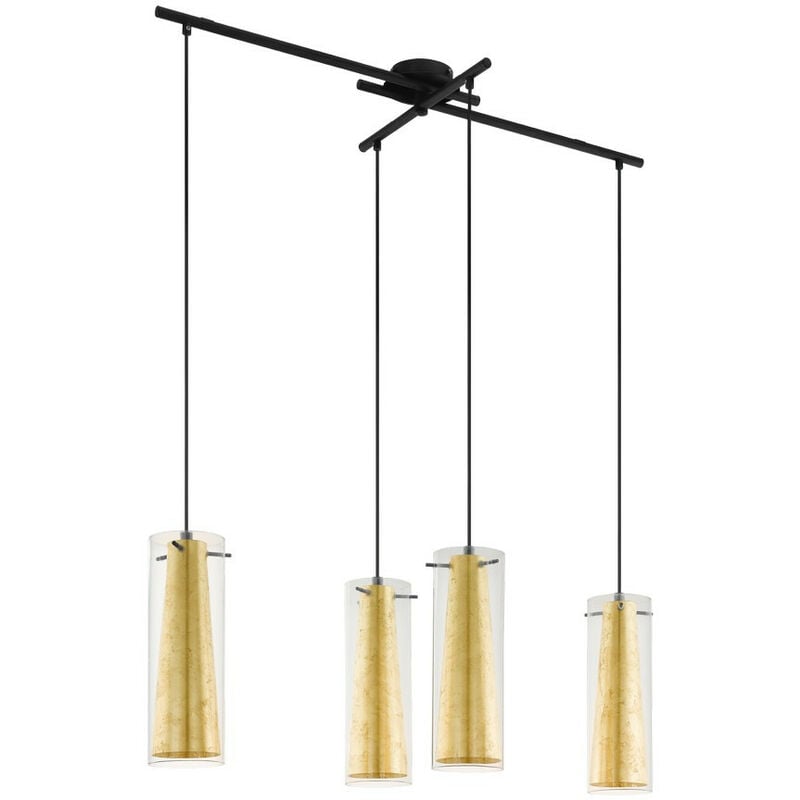 Pinto 4 Lamp Cluster Pendant Ceiling Light Black - Eglo