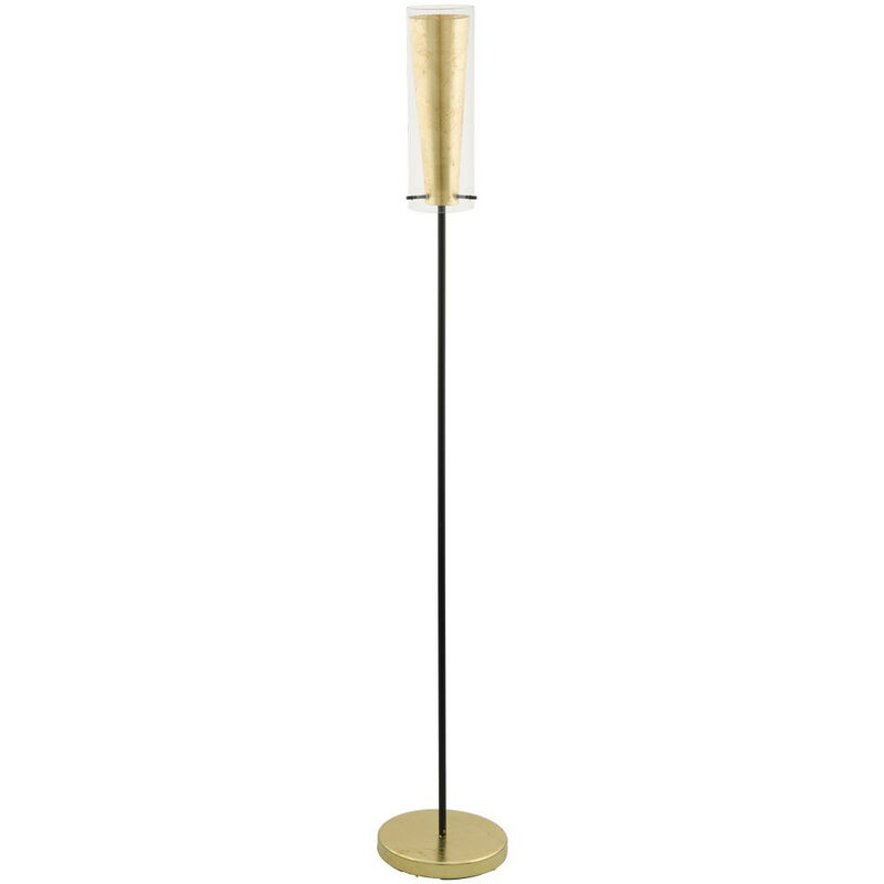 Pinto Uplighter Floor Lamp Black, Gold - Eglo