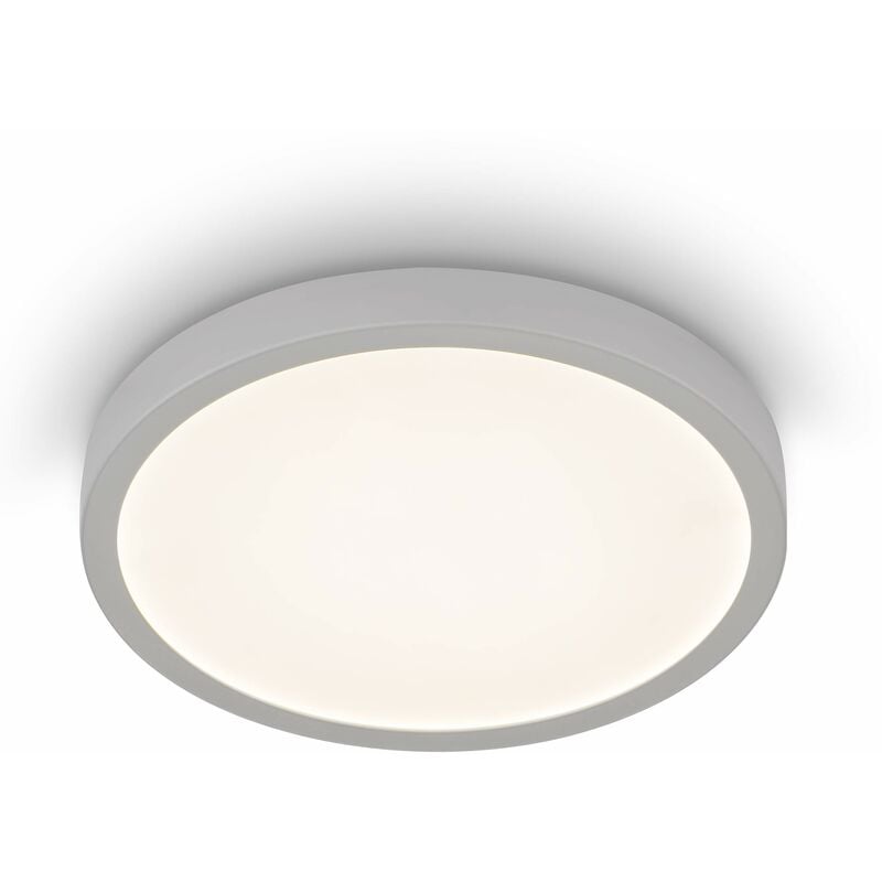Image of EGLO Plafoniera a Led MOLAY, plafoniera a uno punto luce, lampada da soffitto in acciaio e plastica color acciaio e bianco, plafoniera a Led bianco