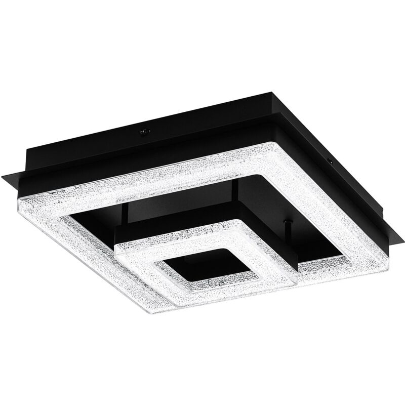 Eglo - Plafoniera Moderna Fradelo 1 Acciaio Nero 1 Luce Led Integrato 2W